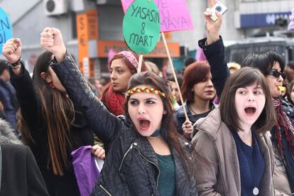 Manifestación en Ankara, Turquía. 