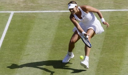 Muguruza, durante el partido de los cuartos en la pista 1.