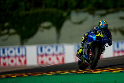 Joan Mir sobre su Suzuki durante el GP de Alemania el pasado 17 de Junio.