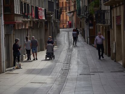 Ambiente en una calle de Peralta, en septiembre de 2020.