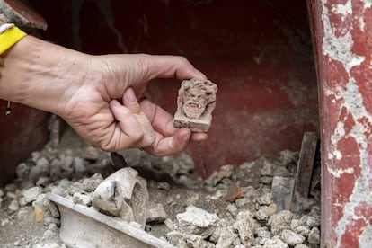 Vestigios encontrados en la nueva casa descubierta en Pompeya.