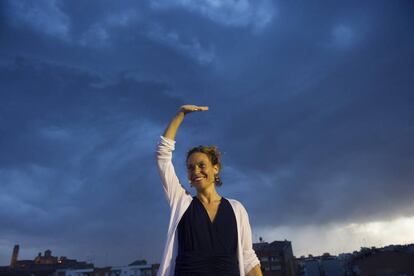 La candidata del PSC por Barcelona, Meritxell Batet durante el acto de final de campaña hoy en Lleida.