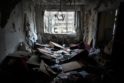 Houses destroyed by the war in the Saltivka neighborhood (Kharkiv).