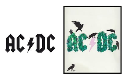 Cuervos y mejillones en el logo de AC/DC, por La Bien Querida.