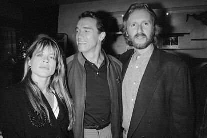 Con Arnold Schwarzenegger y James Cameron en 1991, año en el que se estrenó la segunda entrega de ‘Terminator’.