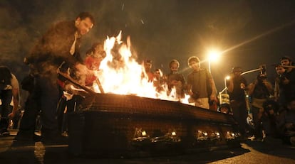 Un momento de violentol final del acto en Faria Lima