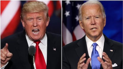 El presidente de Estados Unidos, Donald Trump, y su contrincante en las elecciones presidenciales, Joe Biden.