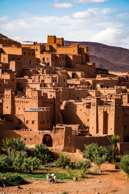 La Kasbah de Ait Ben Haddou, un pueblo de barro fortificado patrimonio mundial de la Unesco.