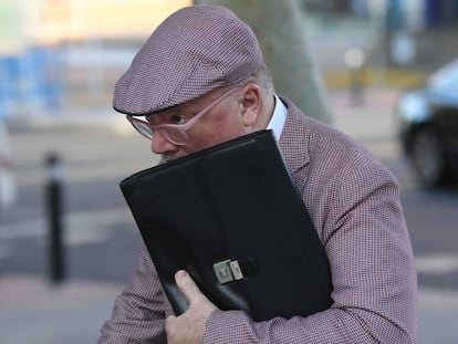 El comisario Villarejo, en los juzgados de Plaza de Castilla, en 2017.