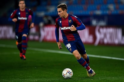 Jorge De Frutos, durante el Levante-Real Sociedad.