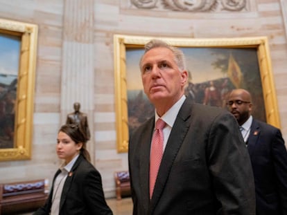 Kevin McCarthy arrives at the Capitol Building on Thursday, January 5, 2023.