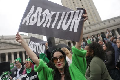 Protesta en favor del derecho al aborto