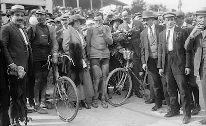El belga Firmin Lambot, ganador en 1920 de la etapa más larga (482 kilómetros).