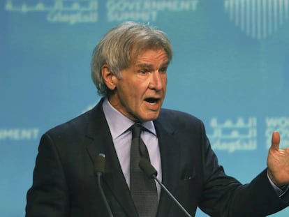 Harrison Ford, durante su conferencia en Dubái.