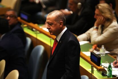 El presidente de Turquía Recep Tayyip Erdogan, a su llegada a la Asamblea General, el 25 de septiembre de 2018.