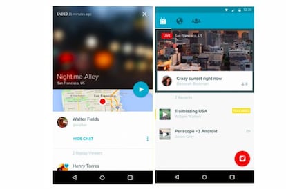 Periscope, la aplicación de vídeo en directo de Twitter.