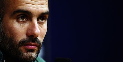 Guardiola, durante la rueda de prensa previa al clásico.