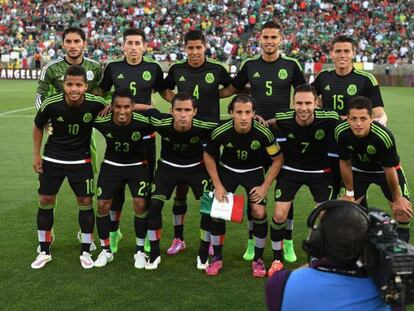 La selección de México, antes de enfrentar a Ecuador.