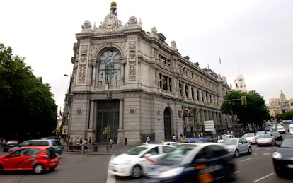 Fachada de la sede del Banco de España en Madrid.