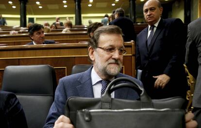 Mariano Rajoy y Jorge Fernández, en el Congreso en 2015.