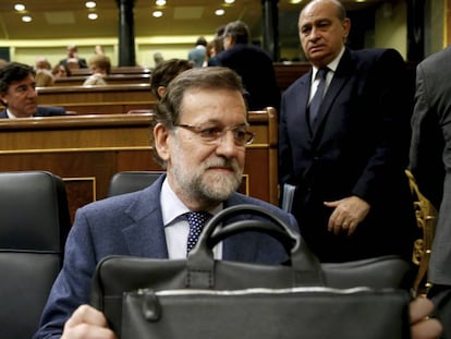 Mariano Rajoy y Jorge Fernández, en el Congreso en 2015.