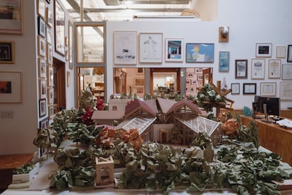 A model of a structure in Frank Gehry's studio in Los Angeles.