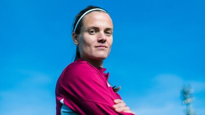 Irene Paredes, jugadora de la selección española femenina, en la Ciudad del Fútbol de Las Rozas.