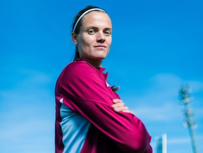 Irene Paredes, jugadora de la selección española femenina, en la Ciudad del Fútbol de Las Rozas.