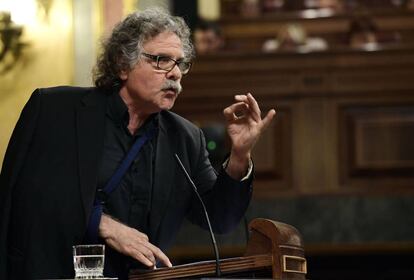 El portavoz de ERC, Joan Tard&agrave;, en un momento de su intervenci&oacute;n en el Congreso.