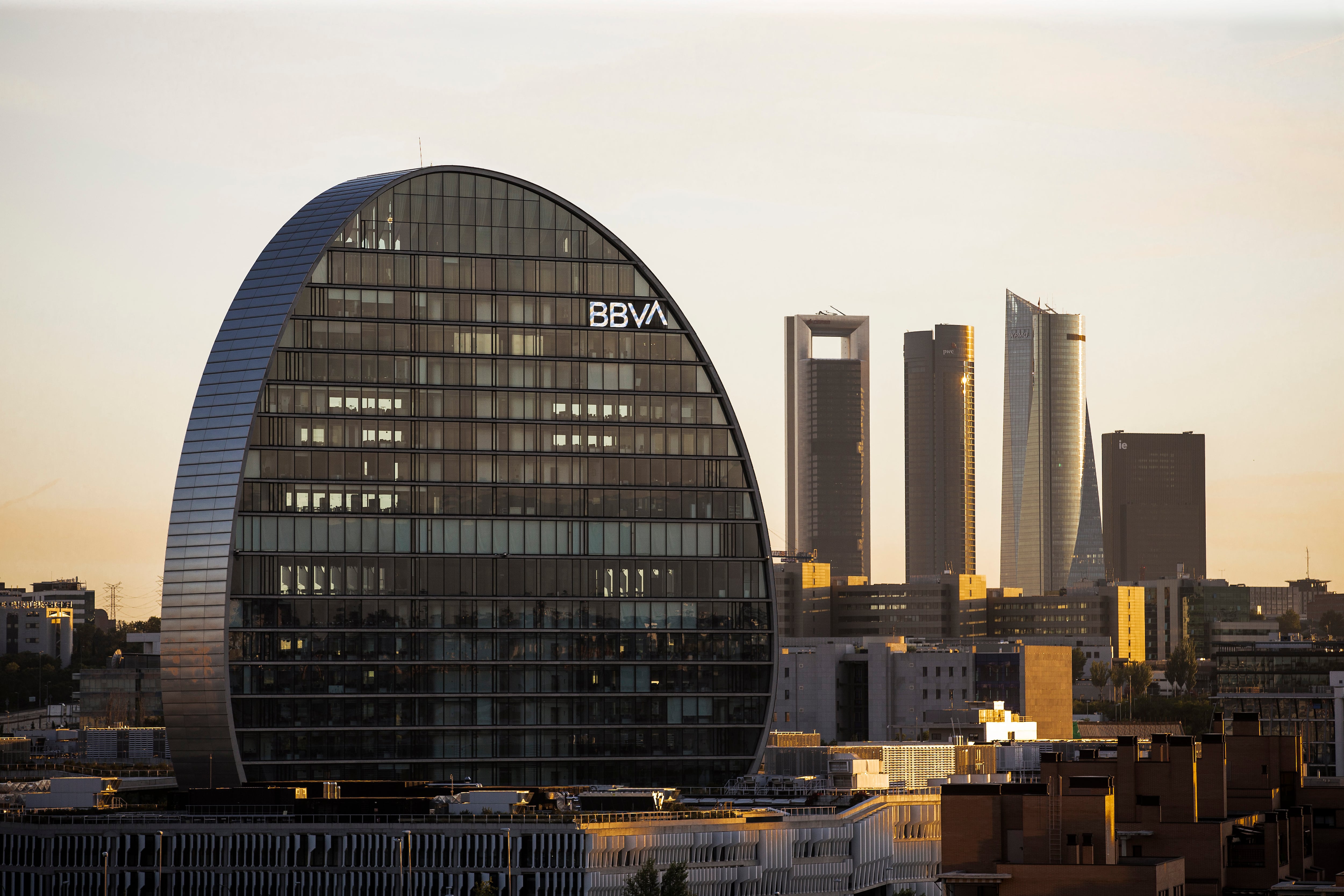 Sede de el banco BBVA en Madrid, en 2021.