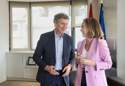 La secretaria general del PP, Cuca Gamarra, y el líder del partido, Alberto Núñez Feijóo, en una imagen de archivo.