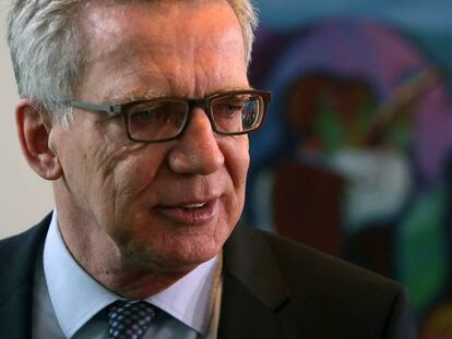 El ministro de Interior alem&aacute;n, Thomas de Maiziere, este mi&eacute;rcoles en Berl&iacute;n. 