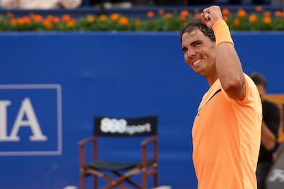 Nadal celebra la victoria ante Kohlschreiber.