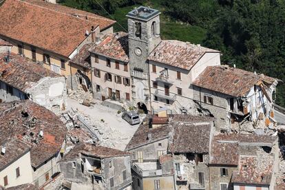 Casas deñadas en Arquata del Tronto, el 1 de septiembre de 2016.