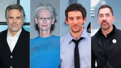 Desde la izquierda, Mark Ruffalo, Tilda Swinton, Josh O'Connor y Javier Bardem