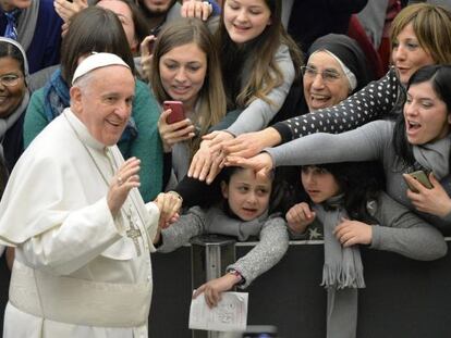 O Papa no Vaticano, no sábado.