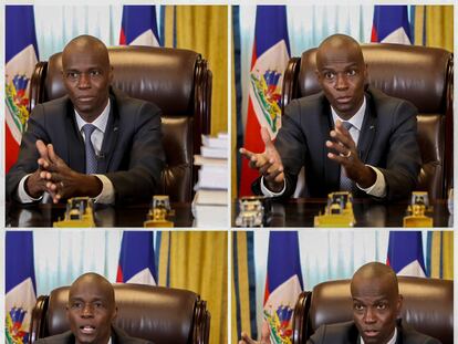 Haitian president Jovenel Moïse during his video interview with EL PAÍS.