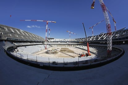 El estado de las obras de La Peineta, la semana pasada.