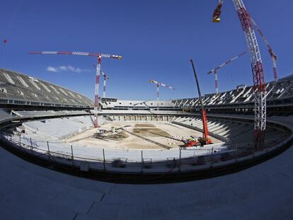 El estado de las obras de La Peineta, la semana pasada.