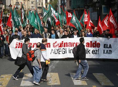 Manifestación de trabajadores del Metal en San Sebastián.