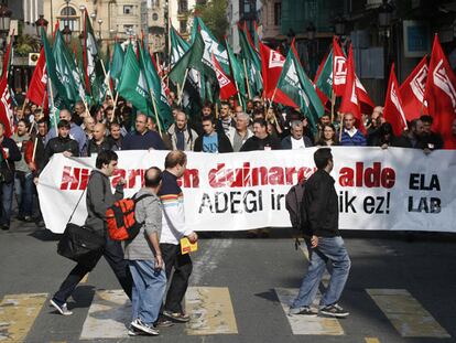 Manifestación de trabajadores del Metal en San Sebastián.