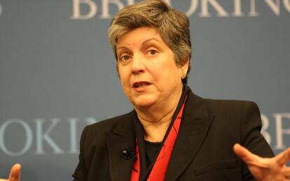 La secretaria de Seguridad Nacional, Janet Napolitano, durante una conferencia.
