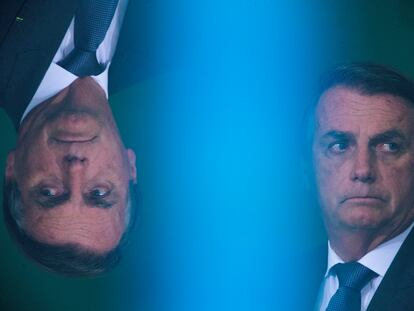 El presidente Jair Bolsonaro, durante un evento en el Palacio de Planalto en Brasilia (Brasil), en octubre de 2021.