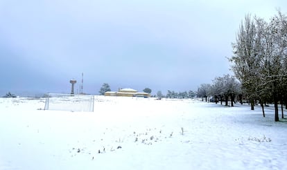 Un campo de Medinaceli (Soria), cubierto de nieve el pasado 23 de noviembre.