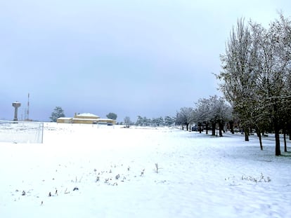 Un campo de Medinaceli (Soria), cubierto de nieve el pasado 23 de noviembre.