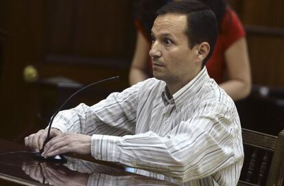José Bréton attends court on the second day of his murder trial in Córdoba on Tuesday.