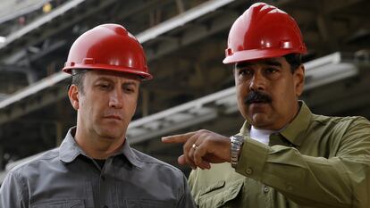 Tareck El Aissami y Nicolás Maduro