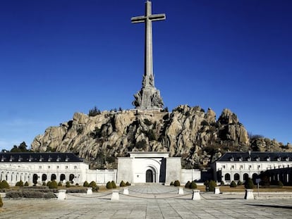 A giant cross towers over the Valley of the Fallen, north of Madrid.