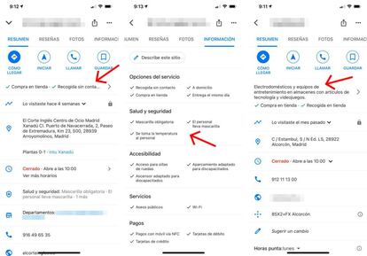 Información de centros comerciales.