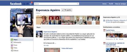 Página de Facebook de Esperanza Aguirre.